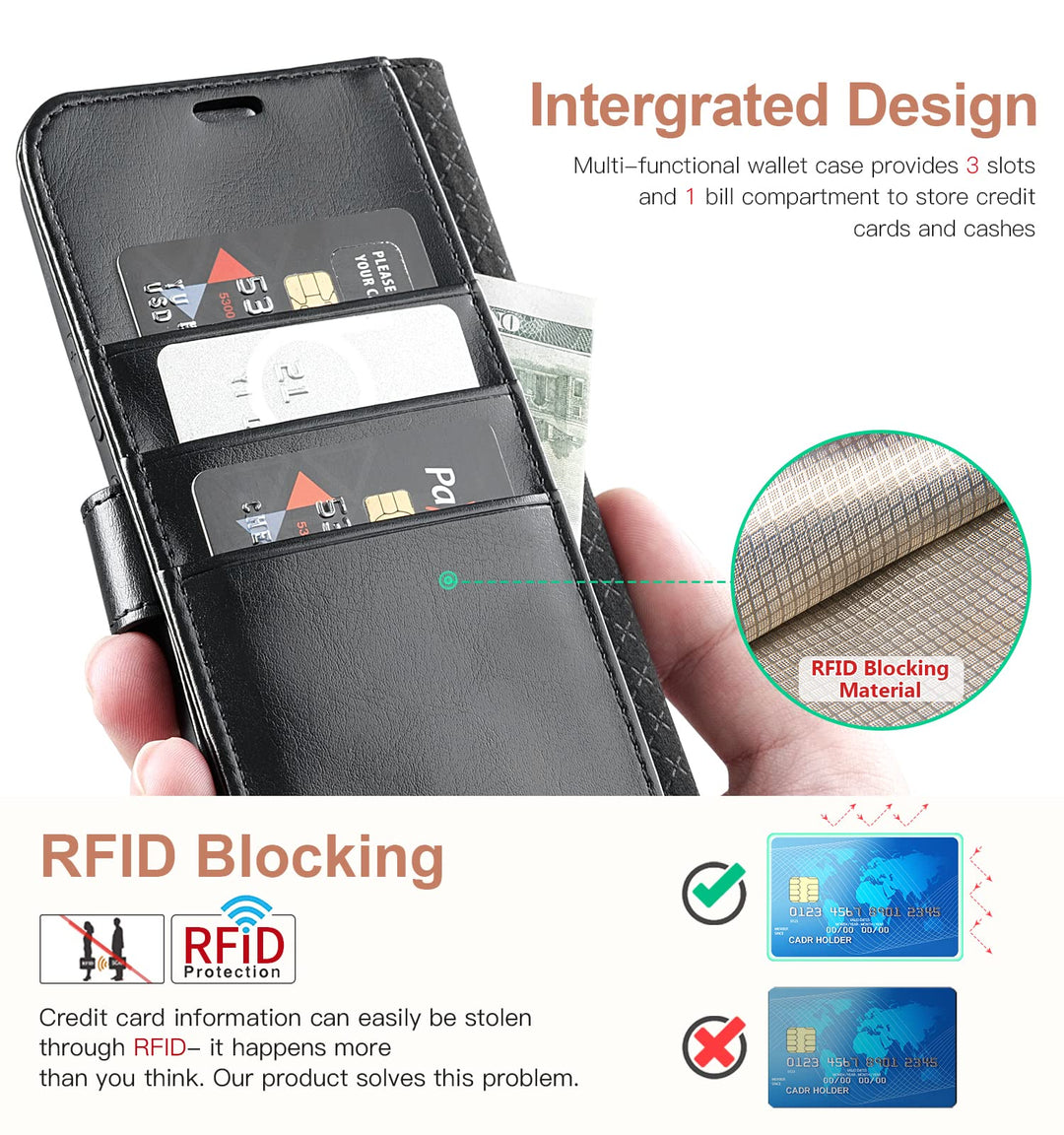 OCASE Compatible with Galaxy S22 Plus 5G Wallet Case, P