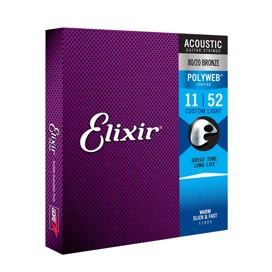 Strings Acoustic Guitar Strings, 6 String, Custom Light POLYWEB Coating