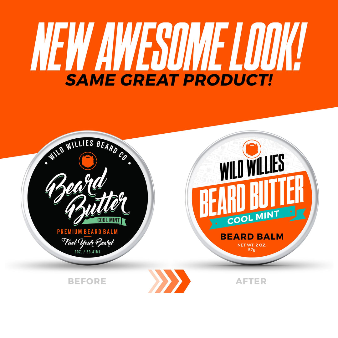 Beard Balm Conditioner For Men -Wild Willie&#39;s Beard Butter-Amazing Beard Balm with 13 Natural Locally Sourced Ingredients to Condition and Treat Your Beard or Mustache At the Same Time. Cool Mint 2oz