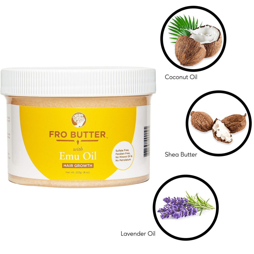 with Emu Oil-All Natural and Organic Hair Butter