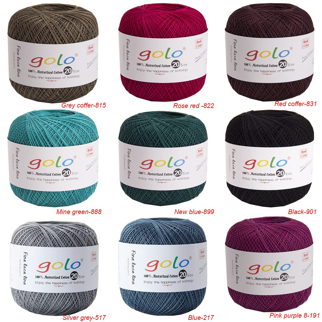 Crochet Thread Size 20 Yarn for Hand Knitting Pink Purple Yarn 191