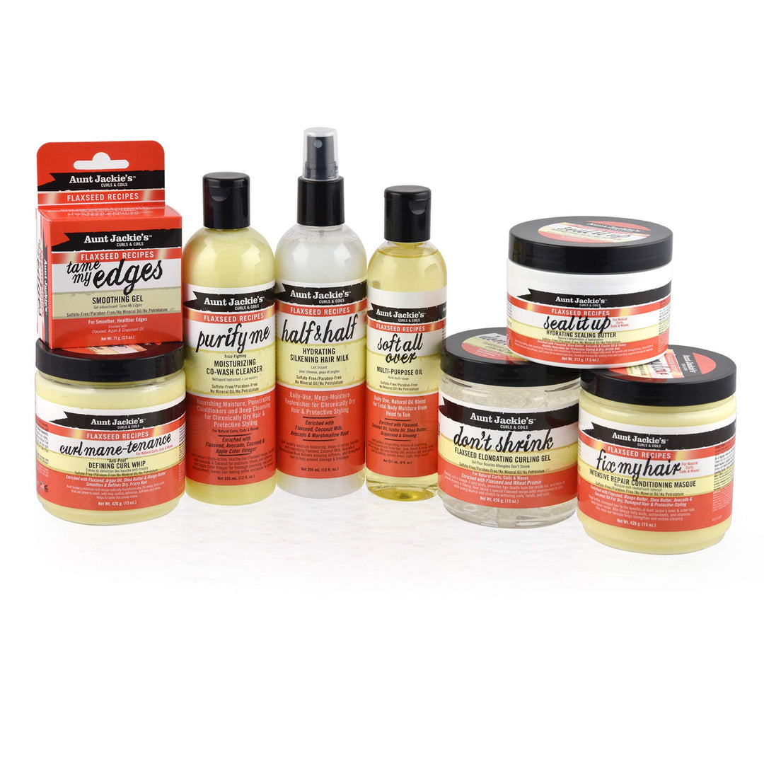 Aunt Jackie&#39;s Flaxseed Recipes Purify Me, Moisturizing Co-Wash Cleanser, Penetrating Conditioners and Deep Cleansing for Chronically Dry Hair, 12 Ounce Bottle