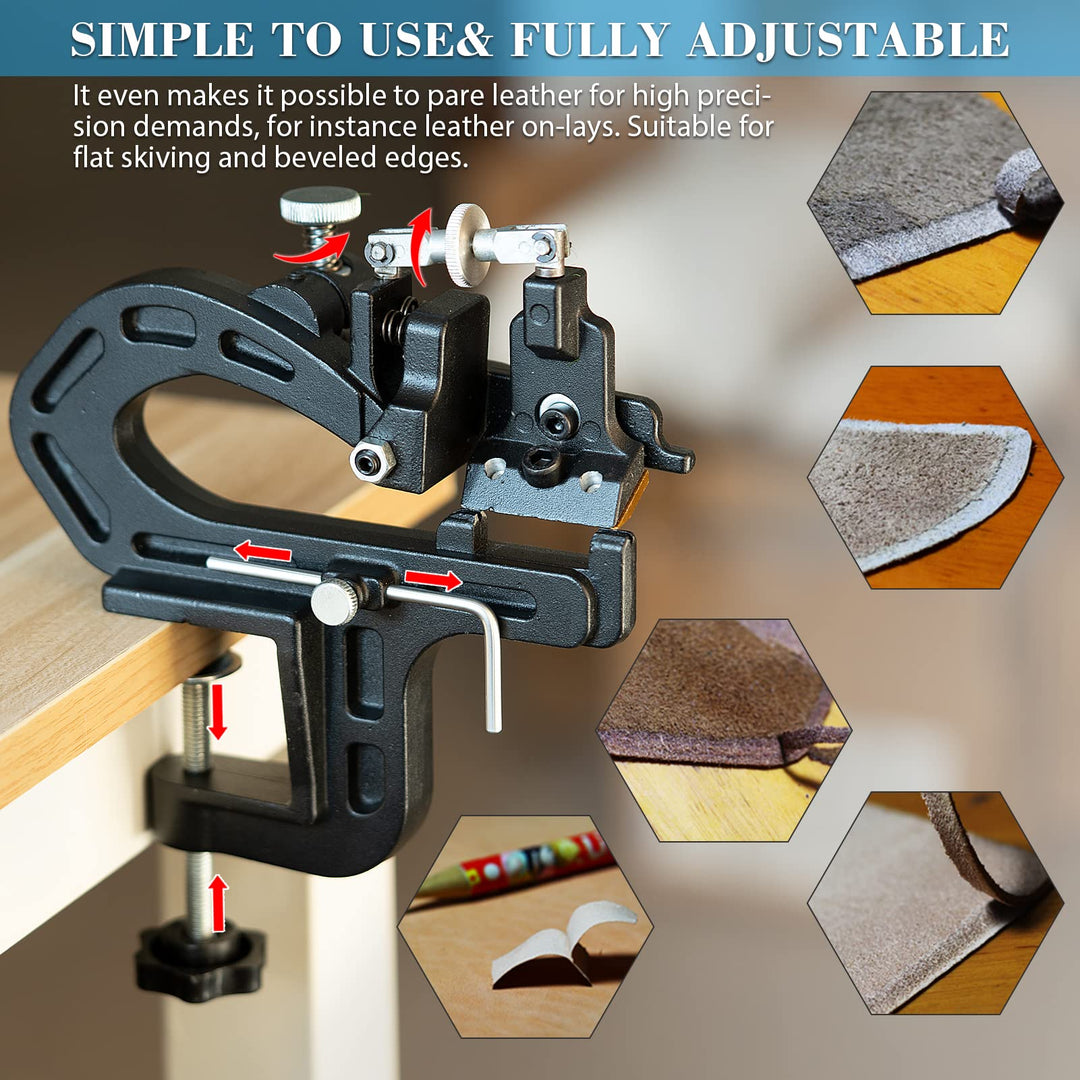 Innetoc Manual Leather Skiver Peeler Splitter Thinning Skiving Machine Leather Craft Edging Machine for Leather DIY Project