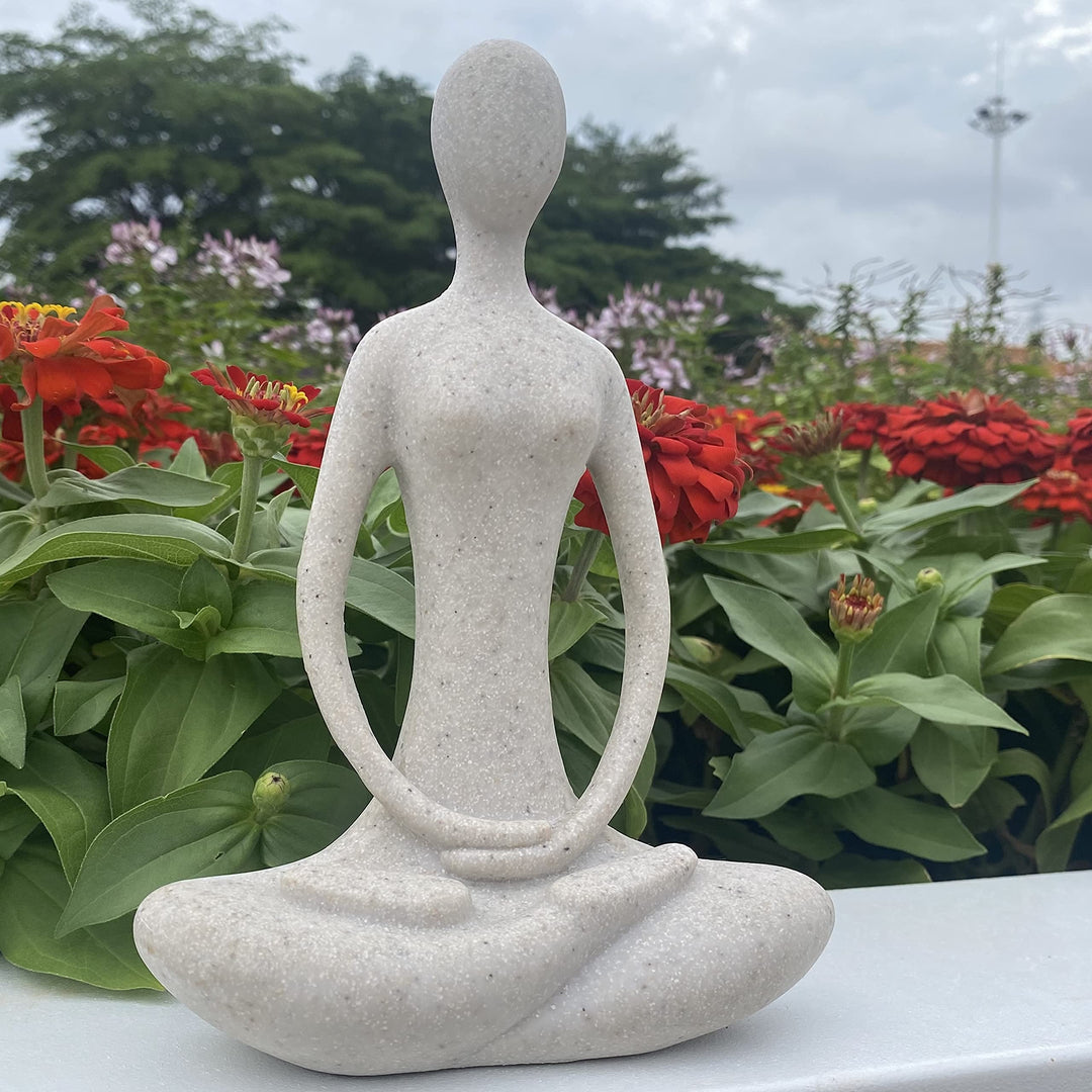 Yoga Figure Figurine Ornament for Home, Zen Buddhist Namaste Yoga Statue Sculpture Indoor &amp; Outdoor Decor for Birthday Mothers Day