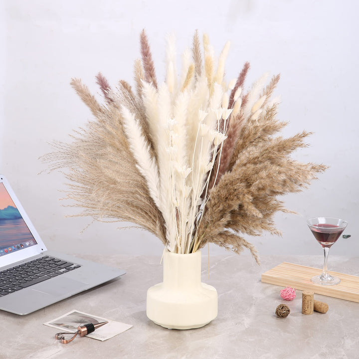 100pcs Pampas Grass Bouquet Natural Dried Flowers Decor for Arrangements Boho Home Decor Wedding Decor