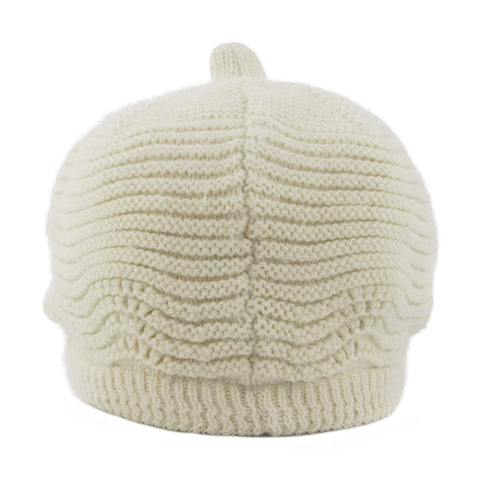 Women&#39;s Winter Hat Slouchy Cable Knit Visor Beanie Crochet Newsboy Beret Hats Warm Snow Ski Skull Cap with Brim Beige