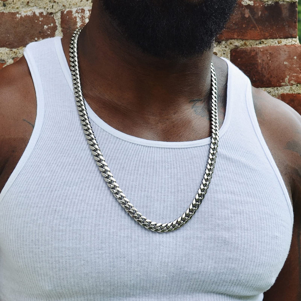 Cuban Link Chain for Men 11 mm 34 Inches Stainless Steel Chunky Chains Necklace for Mens