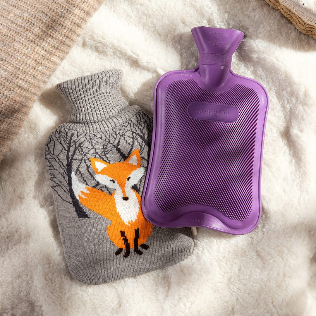 2 Liter Premium Classic Rubber Hot Water Bottle w Cute 