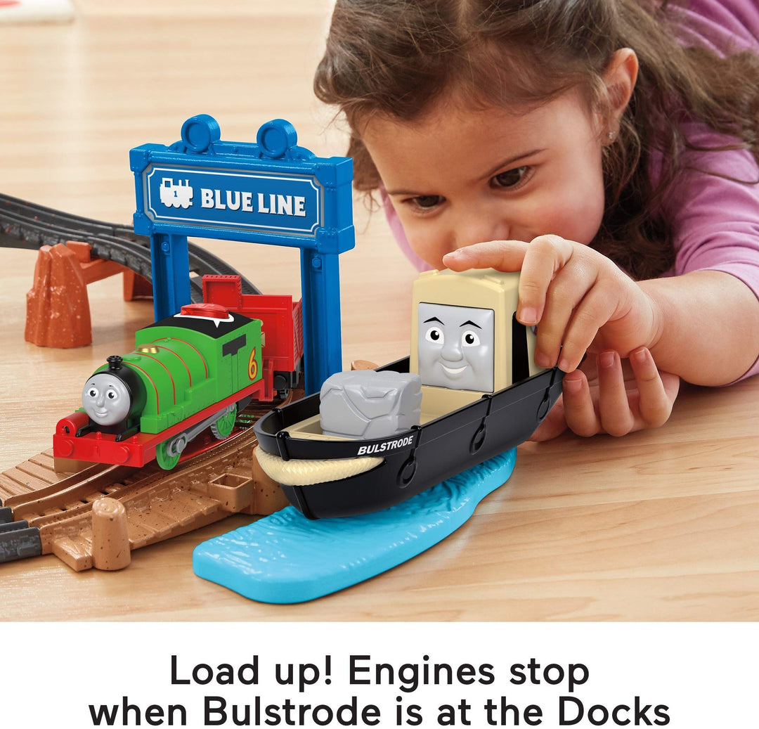 Thomas &amp; Friends Toy Train Set Talking Thomas &amp; Percy Motorized Engines with Track, Sounds &amp; Phrases for Preschool Pretend Play Kids Ages 3+ Years