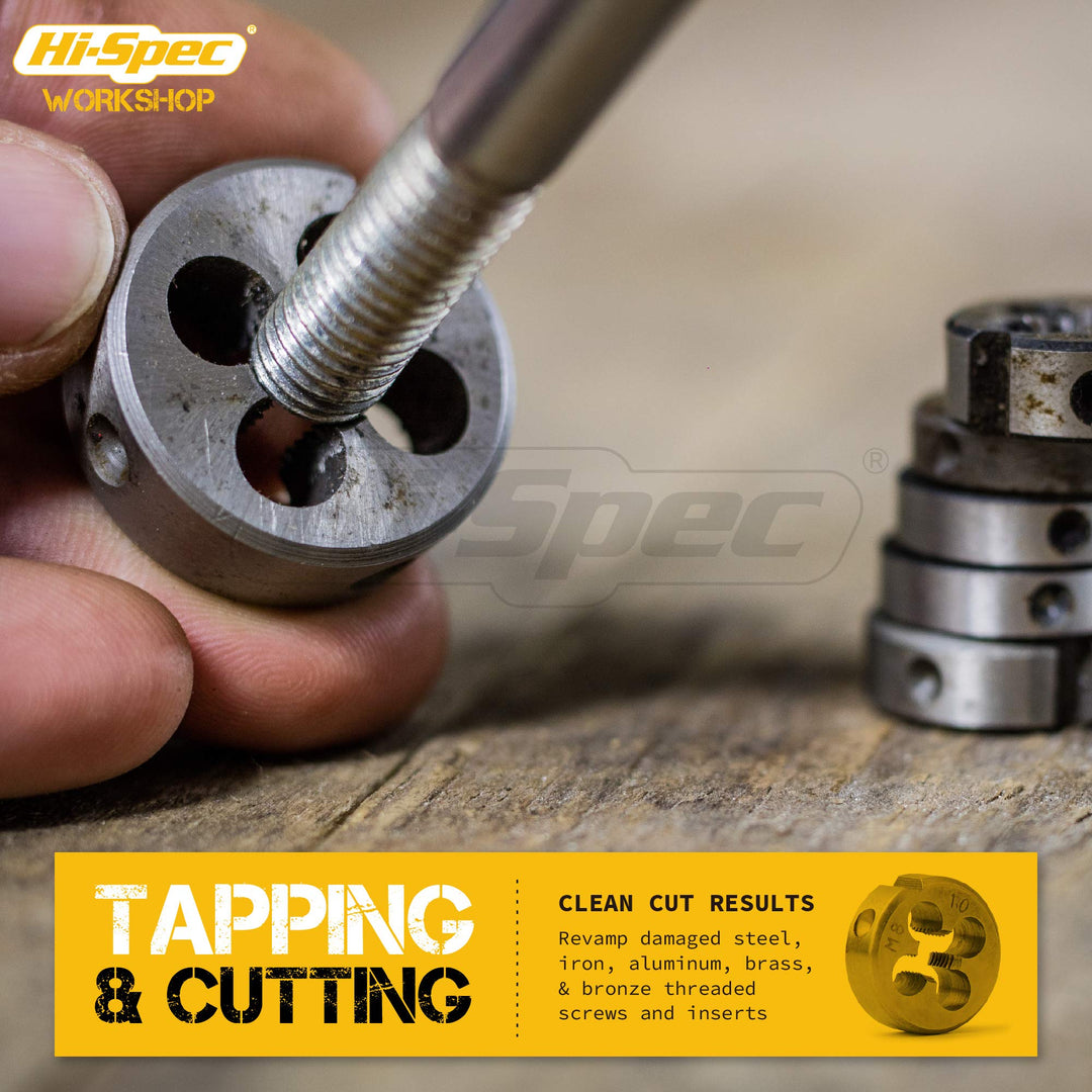 20 Piece Metric Tap &amp; Die Set - Complete M3 to M12 Fine &amp; Coarse Tools to Cut, Chase and Thread with Wrench Accessories in a Tray Case