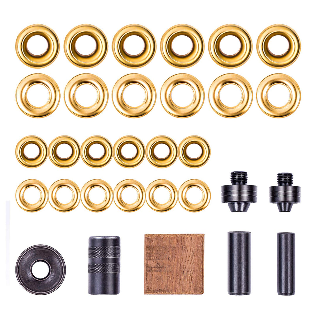 Grommet Kit, 3/8 and 1/2 Solid Brass Grommets with Eyelets Setting Tool and Storage Box, NH1003K