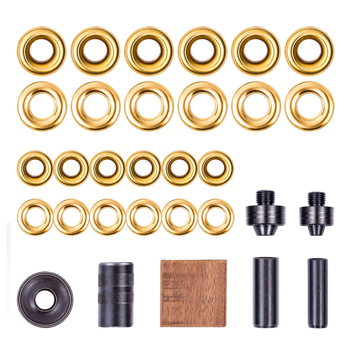Grommet Kit, 3/8 and 1/2 Solid Brass Grommets with Eyelets Setting Tool and Storage Box, NH1003K
