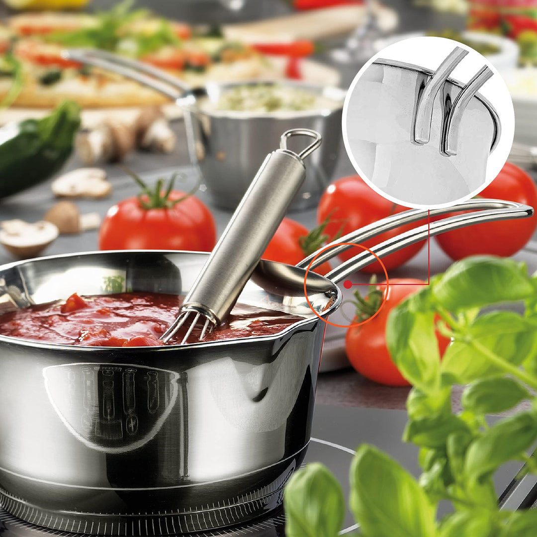 Stainless Steel Saucepan with Clad Bottom, 8-Ounce,Silver