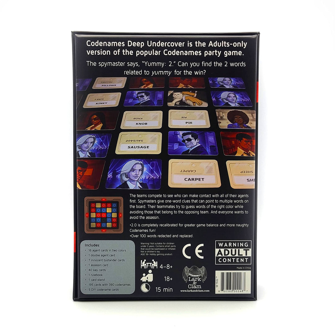 Lark &amp; Clam Codenames Deep Undercover 2.0 - Game Night Party Board Game for Adults, Limited Edition