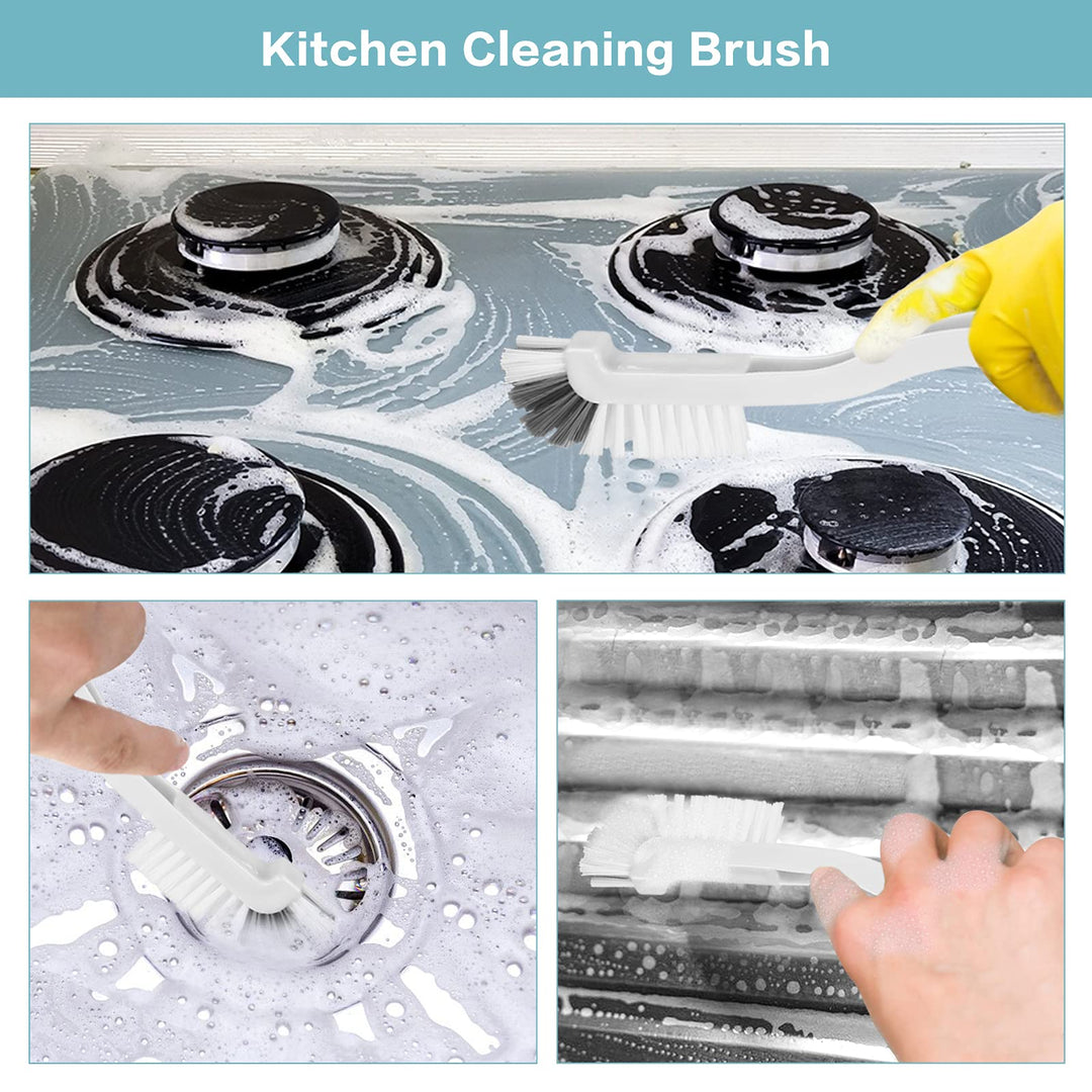 8 Pcs Dish Brush Bottle Bathroom Scrub Brushes Kitchen Cleaning Brush Right Angle Kitchen Brush Sink Household Pot Pan Edge Corners Tile Lines Brush with Stiff Bristles