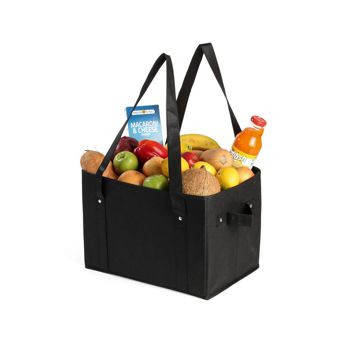 Reusable Grocery Bags Set Shopping Box Tote with Reinforced Bottom Heavy Duty Premium Collapsible Foldable Storage Boxes Eco Friendly Holiday Berries (Set of 3)