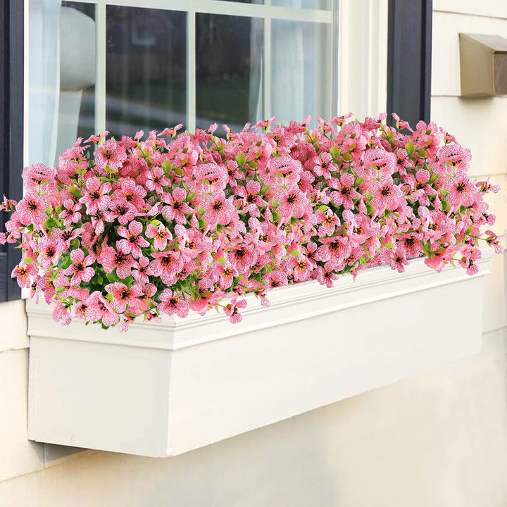 GREENRAIN 6 Bundles Artificial Flowers UV Resistant Fak