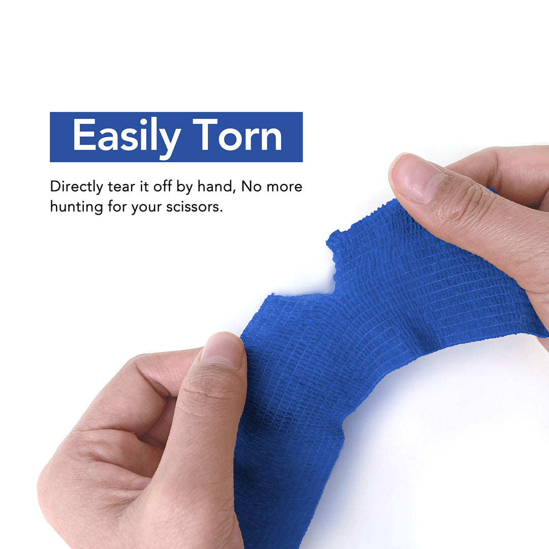 Cohesive Bandage 2” x 5 Yards, 6 Rolls, Self Adherent W