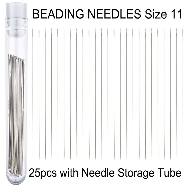 Beading Needles Size 11 (25pcs) with Needle Storage Tube