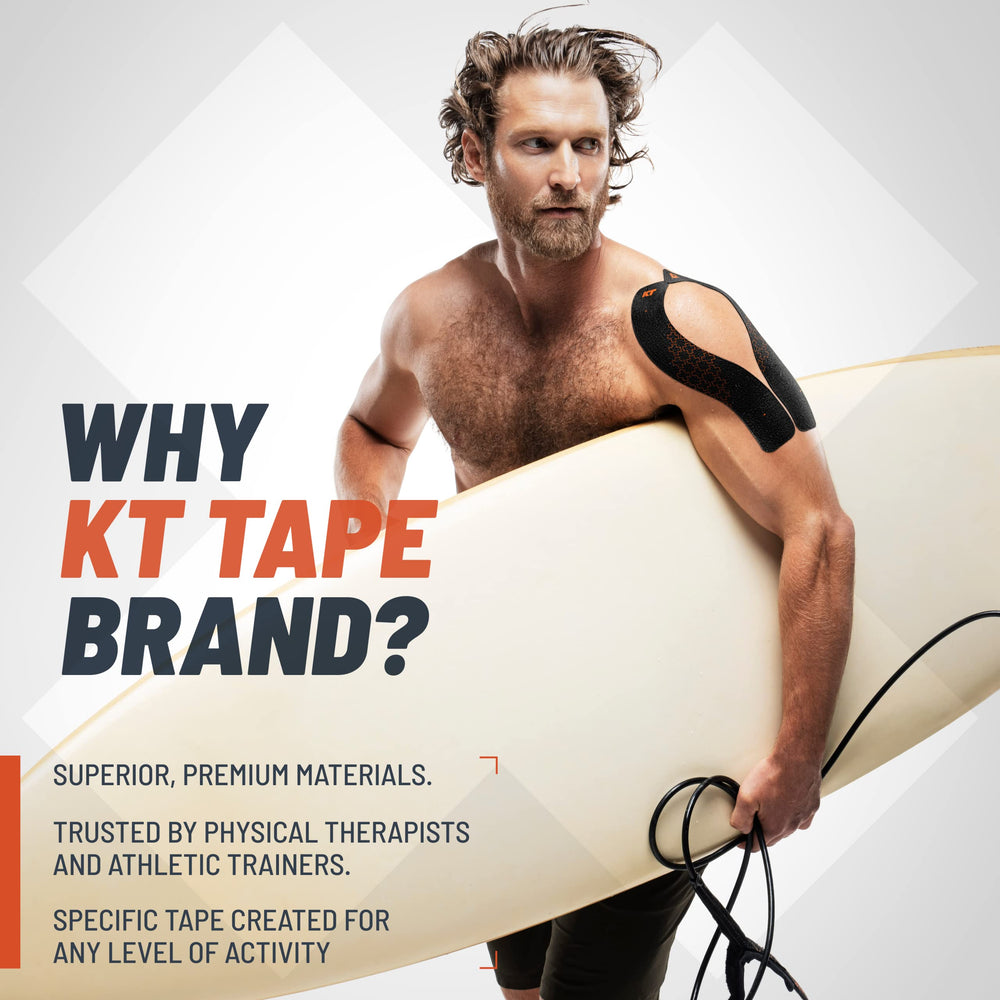 Pro Extreme Therapeutic Elastic Kinesiology Tape (20 Pre-Cut), 10, Black