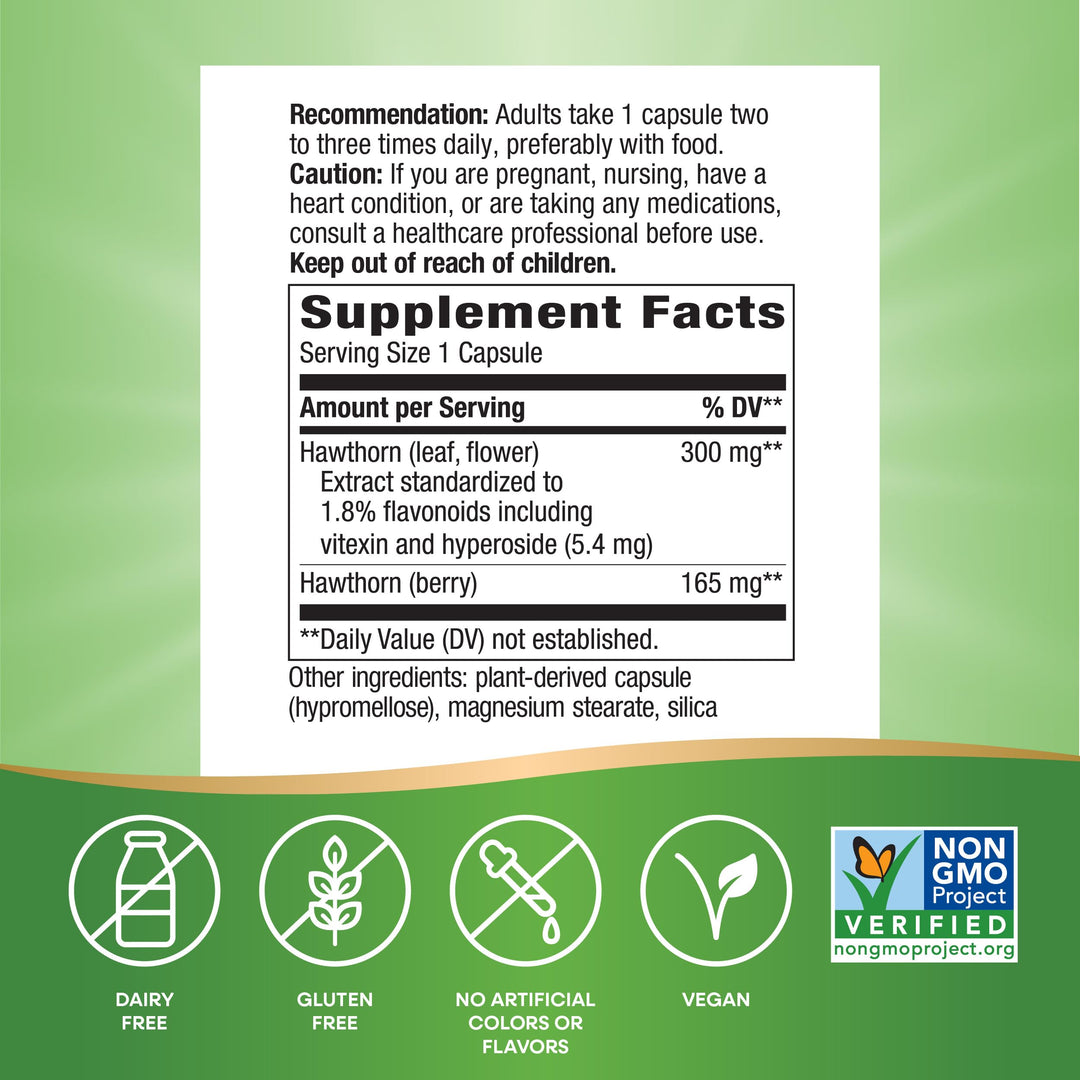 Nature&#39;s Way Hawthorn, Premium Extract, Support