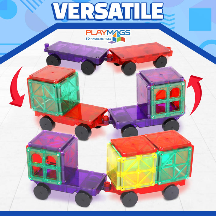 Playmags 2 Piece Car Set: with Stronger Magnets, STEM T