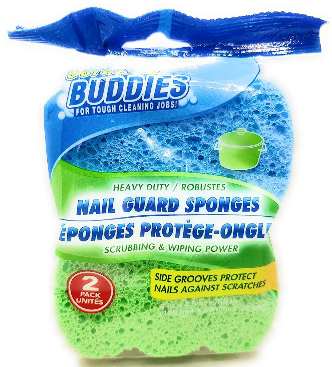 Nail Guard Cleaning Sponges, Heavy Duty, 2-Pack