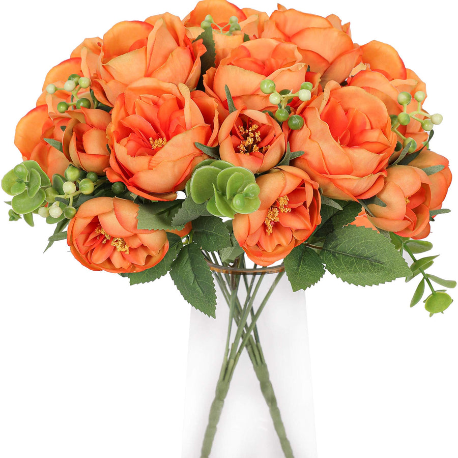Nubry Artificial Flowers 2 Bunches Fake Peony Silk Flow