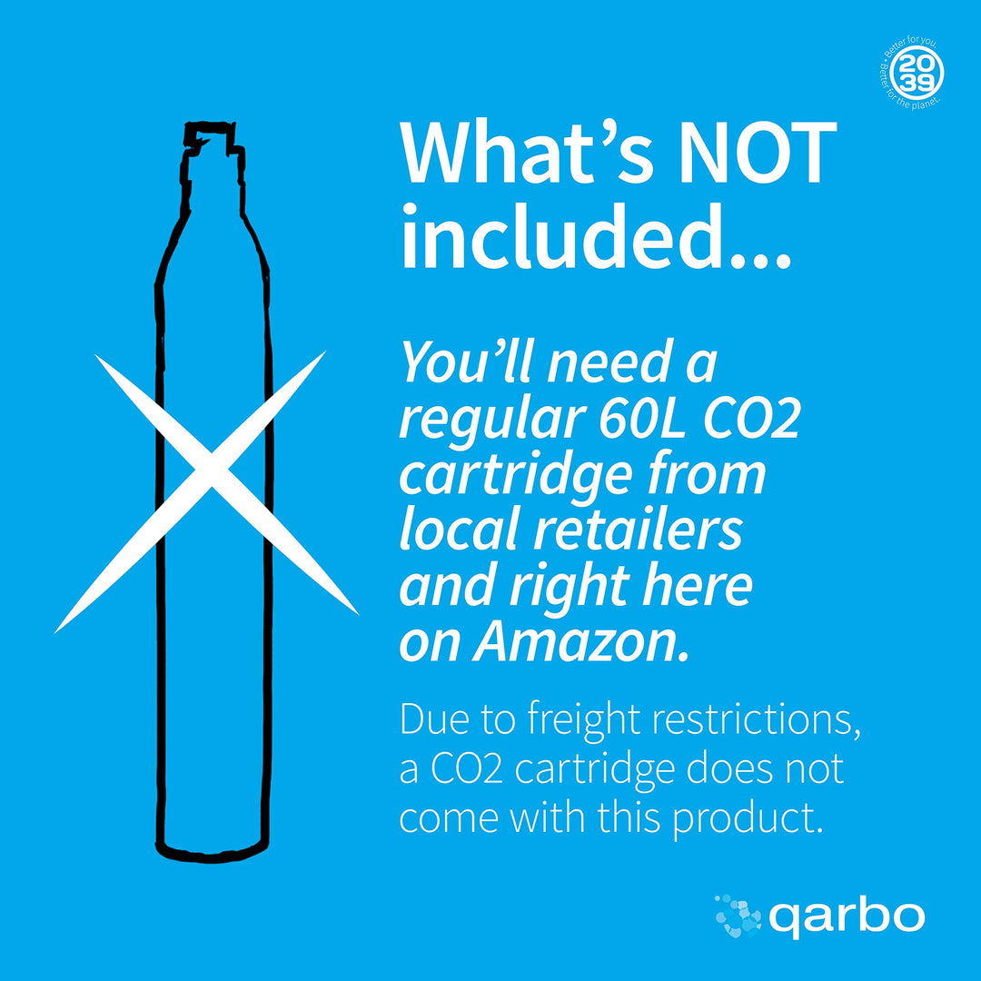 Twenty39 qarbo CLASSIC 1L Water Bottles for Sparkling Water Maker and Fruit Infuser - Set of 2 (Bronze)