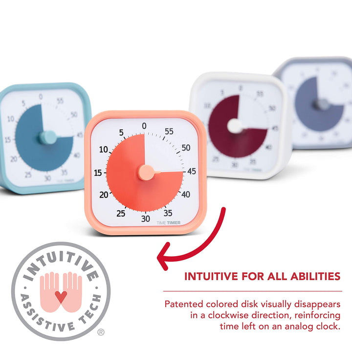 Home MOD - 60 Minute Kids Visual Timer Home Edition - for Homeschool Supplies Study Tool, Timer for Kids Desk, Office Desk and Meetings with Silent Operation (Lake Day Blue)