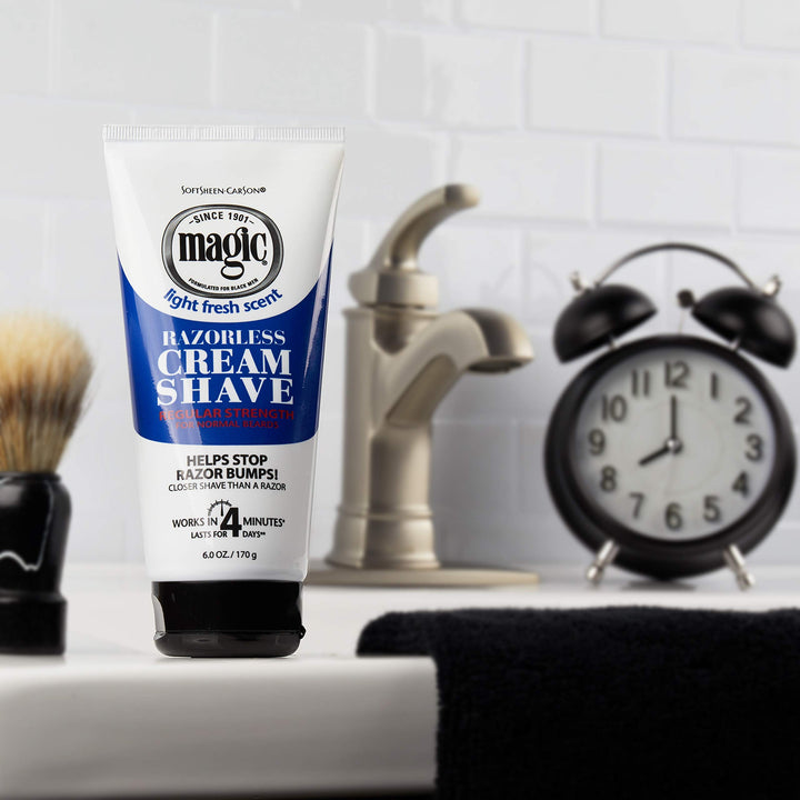 Magic Razorless Shaving Cream, Hair Removal Cream for Body Hair, Regular Strength Depilatory Cream, Works in 4 Minutes for Normal Hair, 2 Count