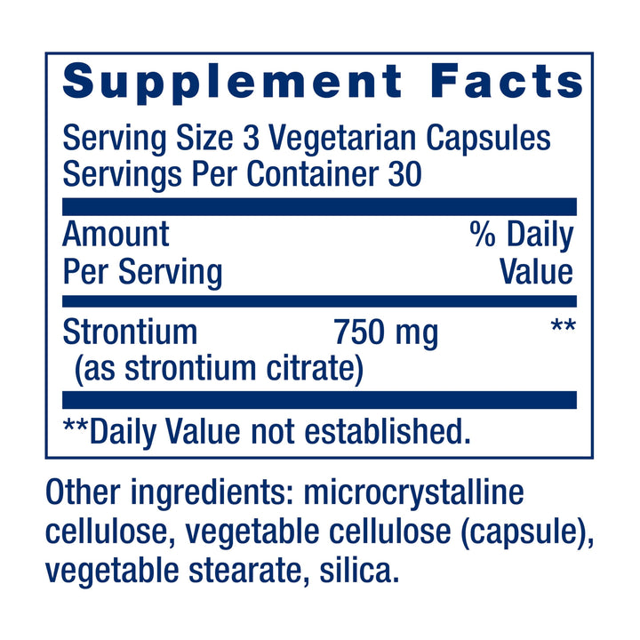 Strontium Caps, Trace Mineral for Advanced Bone Health Support, Gluten Free, Non-GMO, Vegetarian, 90 Capsules