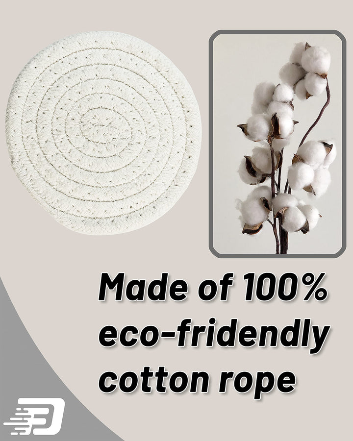 Coasters for Drinks Absorbent, 10 Pcs Absorbent Coasters, 4.3 Inch Drink Coasters, Woven Coasters for Desk Protection