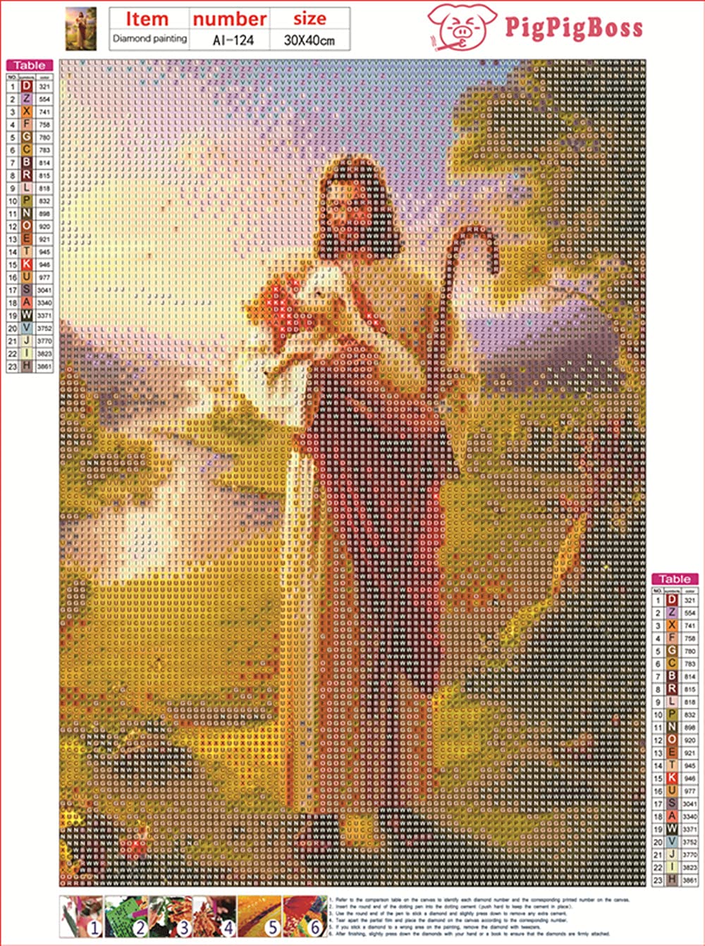 pigpigboss Religion Jesus Diamond Painting Kit 5D Full 