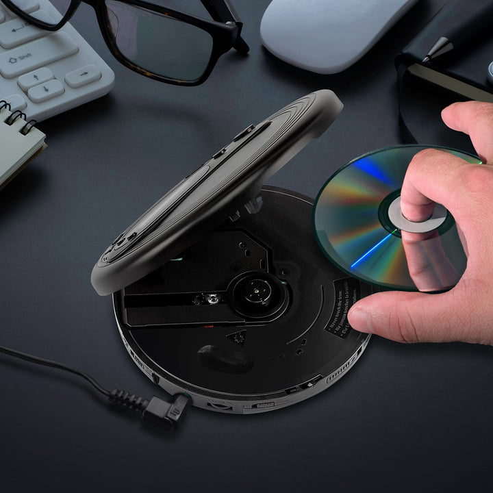 COBY Portable CD Player with Earbuds, FM Radio &amp; MP3 | Skip Protection, Lightweight &amp; Shockproof Music Compact Disc Player | Portable Discman Perfect for Home Car and Travel