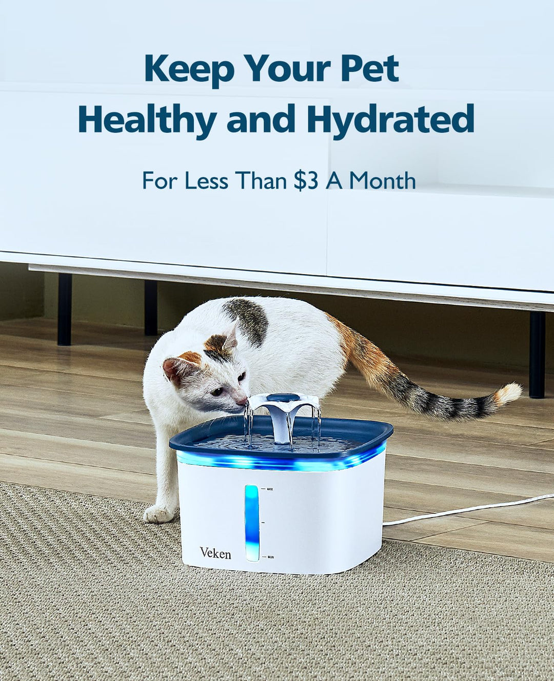 Cat Water Fountain Filter, Classic 8 Pack Replacement Filters &amp; 8 Pack Replacement Pre-Filter Sponges for 67oz, 95oz, 135oz Automatic Pet Fountain Dog Water Dispenser