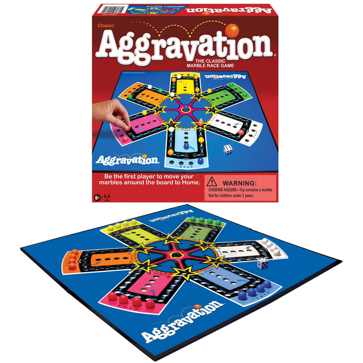 Aggravation with Retro Artwork Games USA, The Classic Marble Race Game, Great for Kids, for 2 to 6 Players, Ages 6+