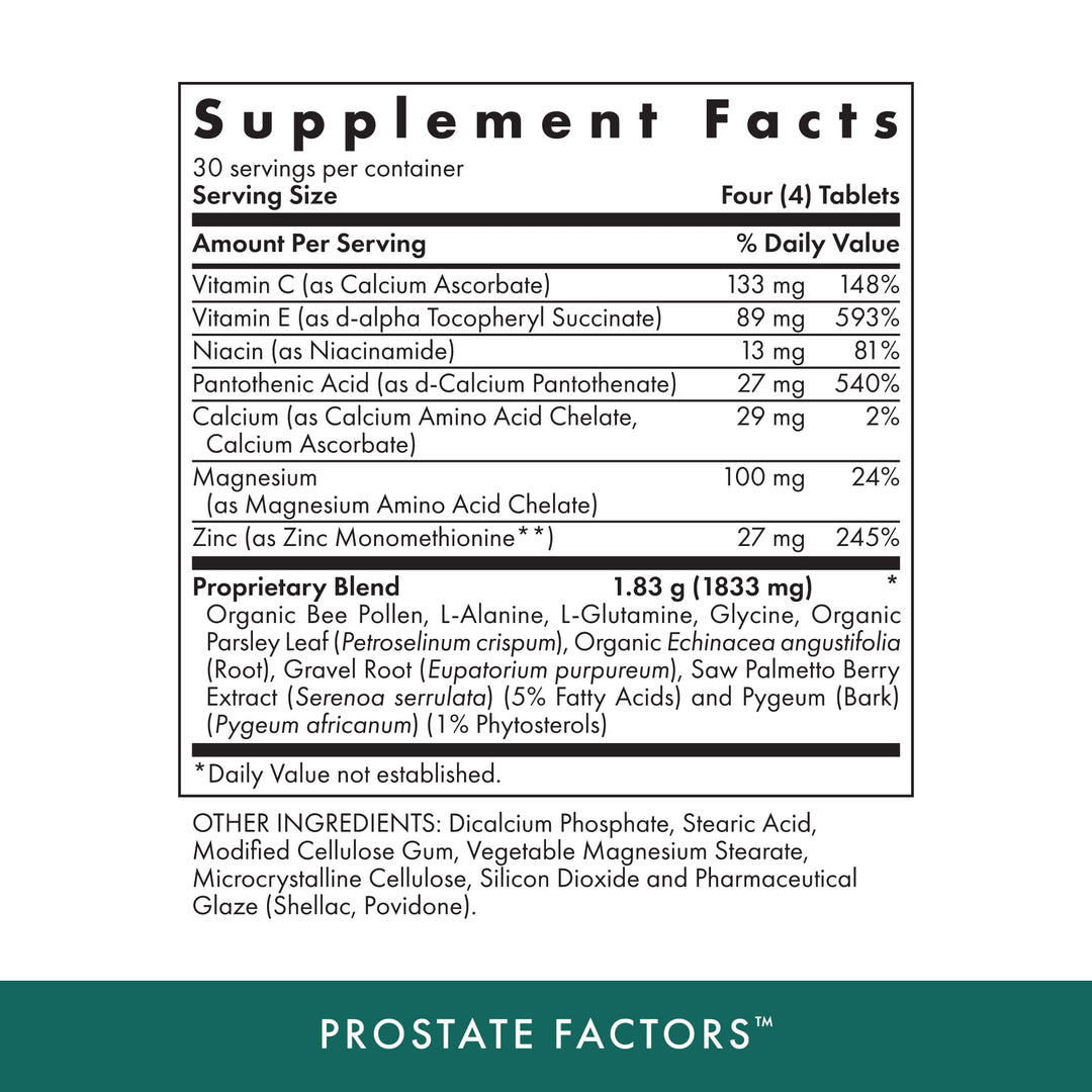 Michael&#39;s Health Naturopathic Programs Prostate Factors - 60 Vegetarian Tablets - Nutrients for The Prostate - Kosher - 30 Servings