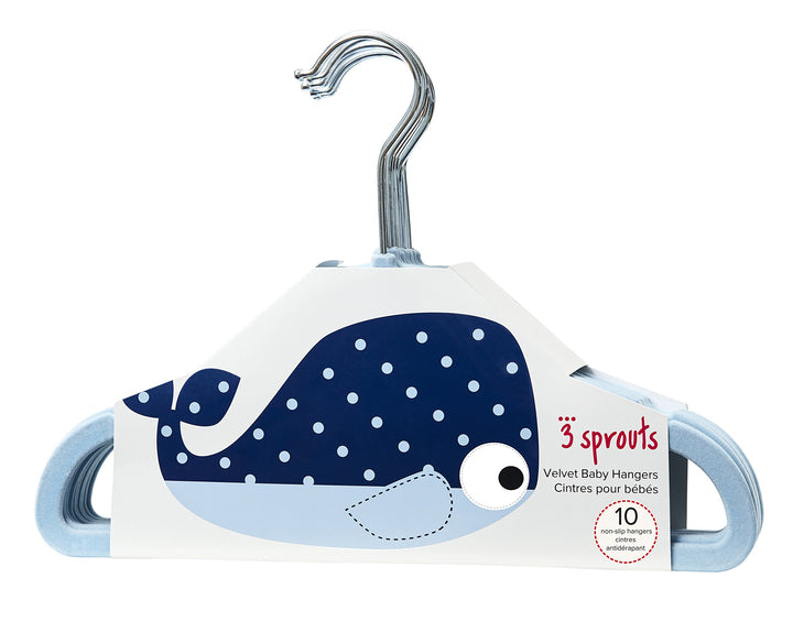 3 Sprouts Baby Hangers – Velvet Closet Clothes Organizers for Nursery, 10 Pack