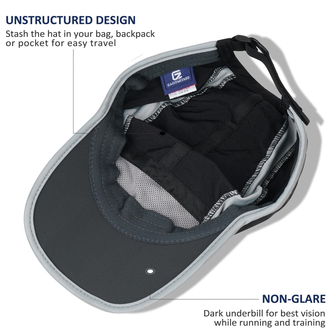 GADIEMKENSD Foldable Run Hat Reflective Baseball Cap Qu