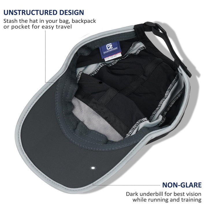 GADIEMKENSD Foldable Run Hat Reflective Baseball Cap Qu