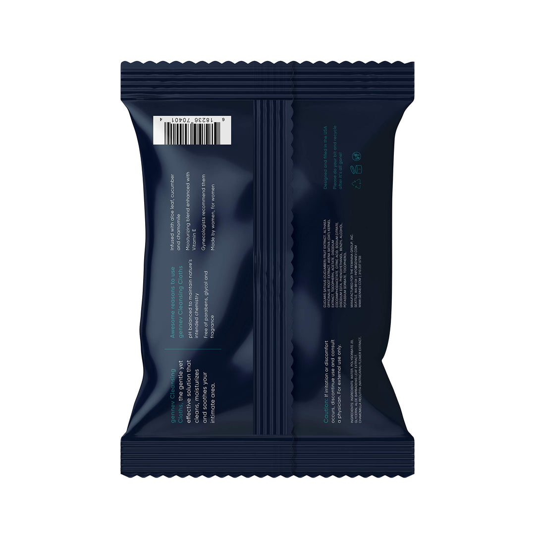 Feminine Wipes (30 Count) by Gennev, Cleansing Cloths f