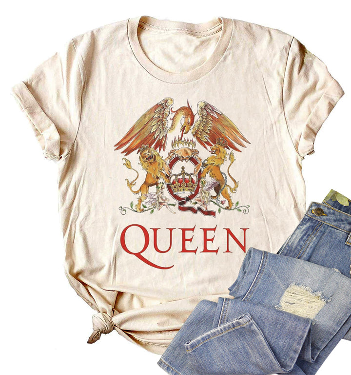 Women Vintage Rock Band T Shirt Fashion Rock Music Grap