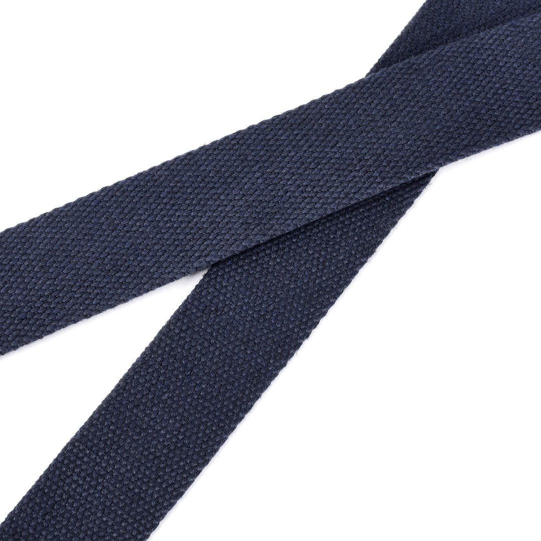 Canvas Web Belt | Cut to Fit Up to 52 | Flip-Top Matte Silver Nickel Buckle (Navy)