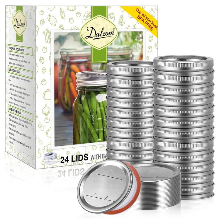 ® 48Pcs Canning Lids with Rings Regular Mouth, Premium Mason Jar Lids with Bands/Rings for Regular Mouth Ball, Kerr Jars - Food Grade Material, 100% Fit &amp; Airtight for Regular Mouth Mason Jars