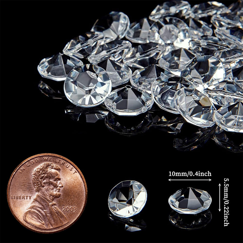 1000pcs 0.4inch Clear Fake Diamonds Crystals Acrylic Gems Vase Fillers for Centerpieces Wedding Table Decorations Scattering Gemstones Party Bridal Shower