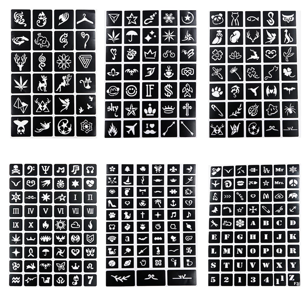 778pcs Temporary Tattoos Stencils, 20 Sheets Reusable Boys and Man Glitter Tattoo Kit Templates Face Painting Stencil Body Design Stencil Pack for Adults Girls Women Kids Teenager Adultssigns Man