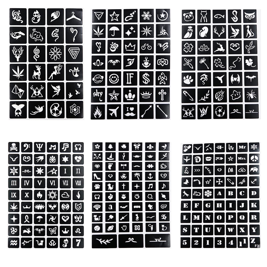 778pcs Temporary Tattoos Stencils, 20 Sheets Reusable Boys and Man Glitter Tattoo Kit Templates Face Painting Stencil Body Design Stencil Pack for Adults Girls Women Kids Teenager Adultssigns Man