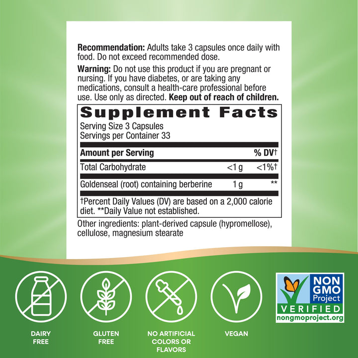 Nature&#39;s Way Goldenseal Root, 100 Capsules