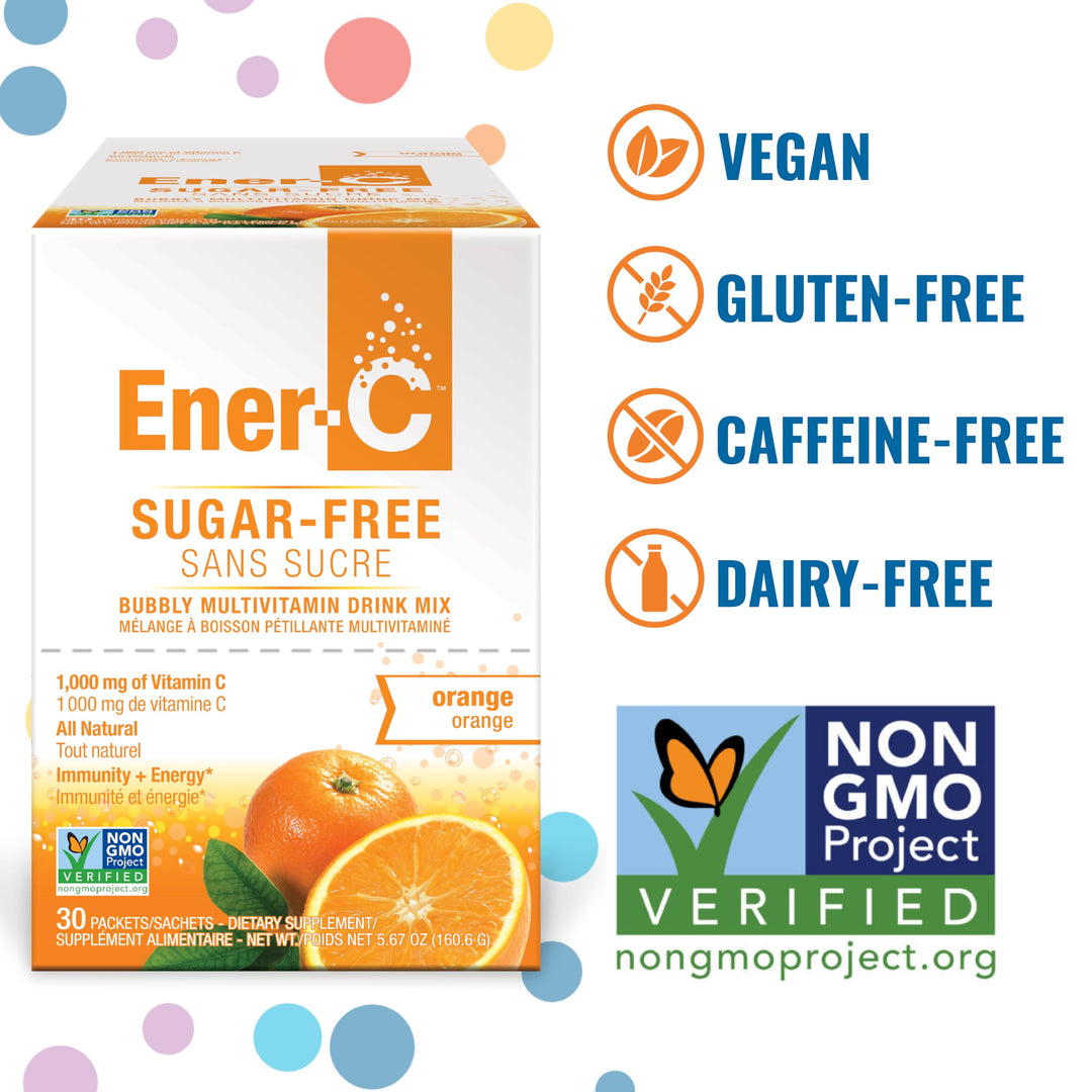 Ener-C Sugar Free Energy Orange Multivitamin Drink Mix 